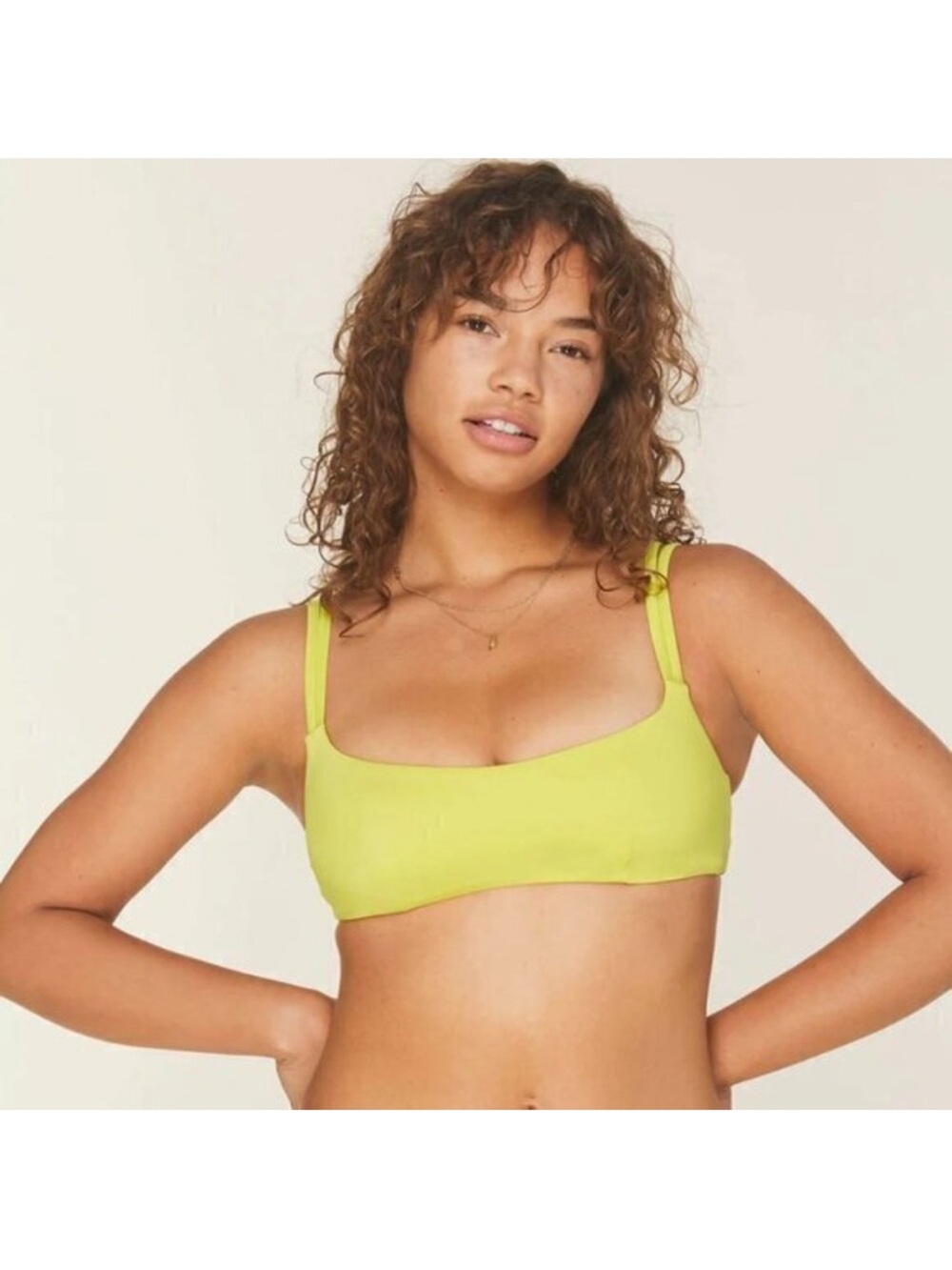 Andie Swim The Rockaway Bikini Top in Honeysuckle Yellow Size M NWT